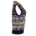 Load image into Gallery viewer, Stella Jean Black Multi Sleeveless V-Neck Wool Knit Jacquard Vest