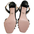 Load image into Gallery viewer, Prada Black Leather T Strap Sandals with Silver Studs