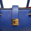 Load image into Gallery viewer, Salvatore Ferragamo Cobalt Leather Marlene Tote