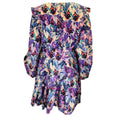 Load image into Gallery viewer, Kika Vargas Purple Multi Printed Ruffled Long Sleeved Cotton Dress
