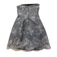 Load image into Gallery viewer, Monique Lhuillier Grey / Silver Metallic Embroidered Lace Strapless Mini Dress

