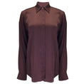 Load image into Gallery viewer, Dries van Noten Burgundy Long Sleeved Button-down Satin Blouse