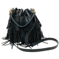 Load image into Gallery viewer, Saint Laurent Black Leather Fringe Emmanuelle Shoulder Bag