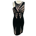 Load image into Gallery viewer, Herve Leger Black Sunburst Sequin Embellished Halle Bandage Bodycon Cocktail Dress