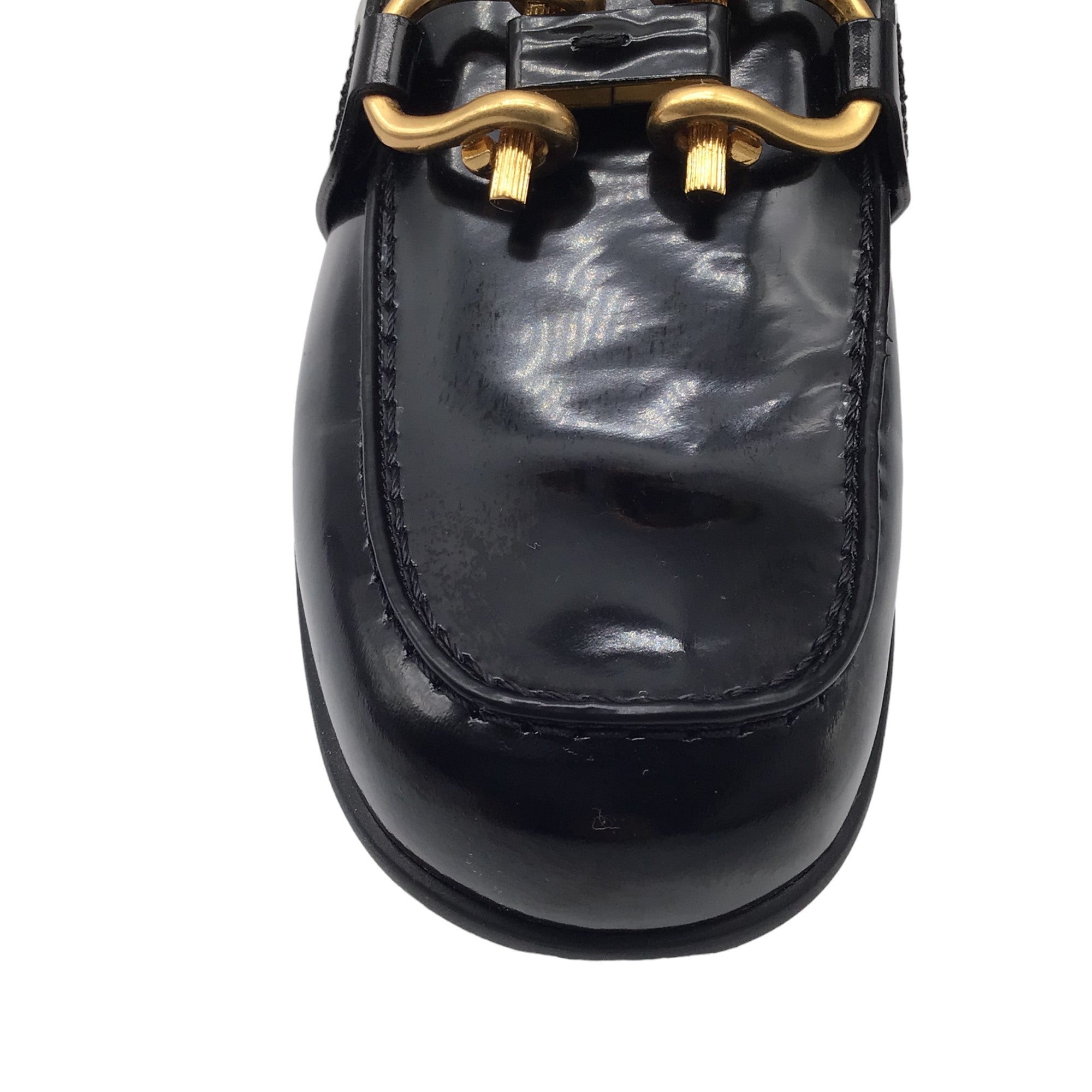 Bottega Veneta Black / Gold Hardware Leather Madame Loafers