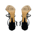 Load image into Gallery viewer, Giuseppe Zanotti Black Crystal Embellished Strappy Satin Sandals