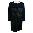Load image into Gallery viewer, Pologeorgis Navy Blue Wool and Cashmere Coat with Black Beaver Fur