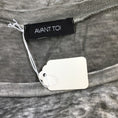 Load image into Gallery viewer, Avant Toi Grey Crochet Knit Detail Short Sleeved Burnout Linen Top
