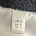 Load image into Gallery viewer, Christopher Kane Navy Blue Stretch Knit Peplum Hem Dress with Green Stripe Elastic