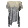 Load image into Gallery viewer, Avant Toi Grey Crochet Knit Detail Short Sleeved Burnout Linen Top