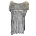 Load image into Gallery viewer, Avant Toi Grey Crochet Knit Detail Short Sleeved Burnout Linen Top