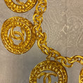 Load image into Gallery viewer, Chanel Taupe / Gold CC Logo Chain Print Square Silk Twill Scarf