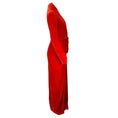 Load image into Gallery viewer, Rick Owens Cardinal Red 2019 Long Sleeved Velvet Wrap Gown / Dress
