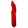 Load image into Gallery viewer, Rick Owens Cardinal Red 2019 Long Sleeved Velvet Wrap Gown / Dress
