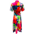 Load image into Gallery viewer, Prabal Gurung Pink / Orange / Blue Multi Short Sleeved Button Front Cotton Midi Shirt Dress with Belt