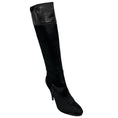 Load image into Gallery viewer, Tod's Black Leather Trimmed Calf Hair High Heeled Tall Boots