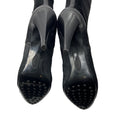 Load image into Gallery viewer, Tod's Black Leather Trimmed Calf Hair High Heeled Tall Boots