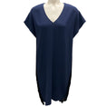 Load image into Gallery viewer, Derek Lam 10 Crosby Midnight Blue Fringe Crepe Dress