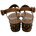 Load image into Gallery viewer, Gucci Brown Leather T Strap Sandals with Bamboo Heel