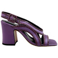 Load image into Gallery viewer, Dries van Noten Purple Satin Sandals with Snake Trim