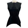 Load image into Gallery viewer, Louis Vuitton Black Monogram Trimmed Sleeveless Peplum Top