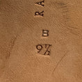Load image into Gallery viewer, Ralph Lauren Collection Ivory / Black Embossed Leather Peep Toe Pumps