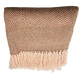 Load image into Gallery viewer, Loro Piana Light Pink Fringed Herringbone Patterned Baby Cashmere Long Scarf