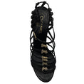 Load image into Gallery viewer, Chanel RARE Vintage 1999 Black Rhinestone Embellished Bow Satin Caged Sandals