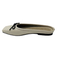 Load image into Gallery viewer, Brunello Cucinelli Taupe Bow Detail Leather Ballet Mules with Monili