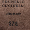 Load image into Gallery viewer, Brunello Cucinelli Taupe Bow Detail Leather Ballet Mules with Monili