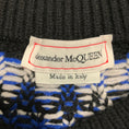 Load image into Gallery viewer, Alexander McQueen Black / Ivory / Blue Fairisle Cropped Knit Sweater