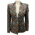 Load image into Gallery viewer, Balmain Black / Red / Silver / Gold Metallic Jacquard Blazer