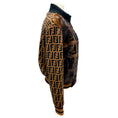 Load image into Gallery viewer, Fendi Brown / Black Mink Fur and Stretch Jacquard Knit FF Bomber Jacket