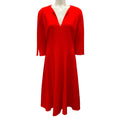 Load image into Gallery viewer, Oscar de la Renta Red Flared Wool Crepe Swing Dress