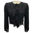 Load image into Gallery viewer, Oscar de la Renta Black Fall 2023 Embroidered Lace Trimmed Cropped Tweed Jacket