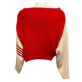 Load image into Gallery viewer, Monse Red / Ivory Cropped Wool Knit Pullover Sweater with Stripes