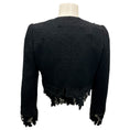 Load image into Gallery viewer, Oscar de la Renta Black Fall 2023 Embroidered Lace Trimmed Cropped Tweed Jacket