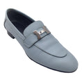 Load image into Gallery viewer, Hermes Light Blue / Silver H Leather Loafers
