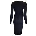Load image into Gallery viewer, Roberto Cavalli Black / Gold Tiger Tooth Charm Detail Ruched Long Sleeved Fitted Midi Dress
