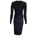 Load image into Gallery viewer, Roberto Cavalli Black / Gold Tiger Tooth Charm Detail Ruched Long Sleeved Fitted Midi Dress
