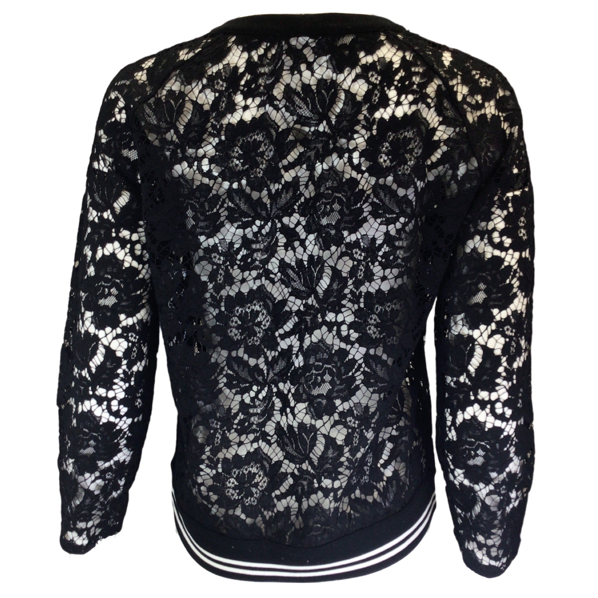 Valentino Black Long Sleeved Lace Top