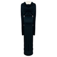 Load image into Gallery viewer, Ferragamo Black Cowl Neck Long Sleeved Jersey Maxi Dress