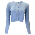 Load image into Gallery viewer, Gucci Light Blue Cropped Long Sleeved Knit Cardigan Sweater
