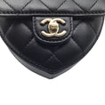 Load image into Gallery viewer, Chanel Black 2022 Quilted Lambskin Leather Mini Heart Handbag
