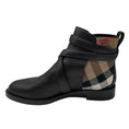 Load image into Gallery viewer, Burberry Black / Archive Beige Check and Leather Flat Ankle Boot