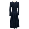 Load image into Gallery viewer, Alaia Navy / Black Metallic Long Sleeved Flared Knit Midi Dress