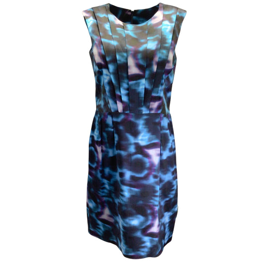 Erdem Blue / Purple Multi Sleeveless Silk Dress