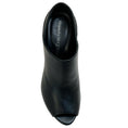 Load image into Gallery viewer, Alexander McQueen Black Leather Open Toe Pumps with Silver / Gold Heel