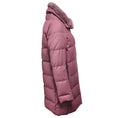 Load image into Gallery viewer, Amina Rubinacci Mauve Delia Quilted Zip Front Down Puffer Coat with Fur Collar
