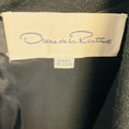 Load image into Gallery viewer, Oscar de la Renta Vintage Black Button Front Wool and Satin Flared Dress with Velvet Waist